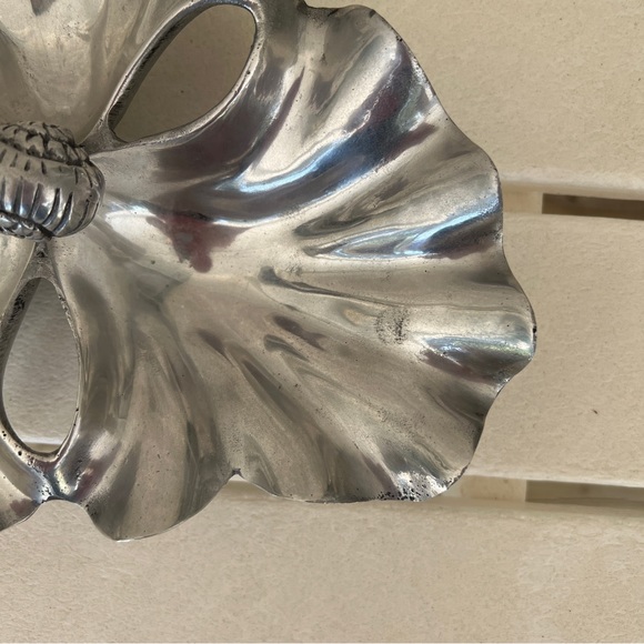 Betty Barrena pewter dish signed numbered seashell three part serving tray - Picture 5 of 7